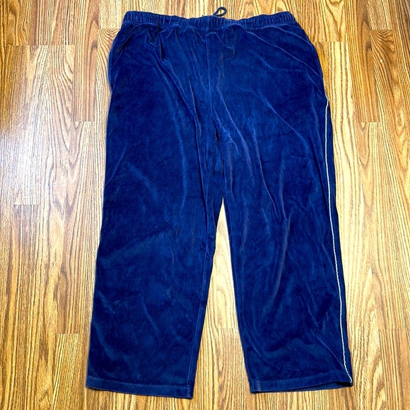 Nautica Mens Fleece Pajama Sleepwear Pants XL Navy Blue Pull On Drawstring Waist - Picture 1 of 3